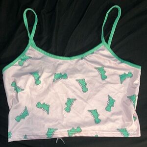 Pink crop pajama top